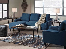   Jarreau Blue Sofa Chaise 