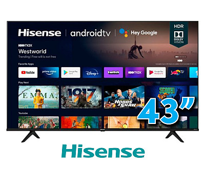  							43" Hisense 4K UHD Android Smart TV
						 