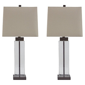   Glass Table Lamp Pair Alvaro 