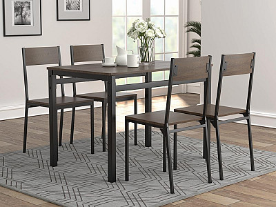  							5-Piece Dining Set Ark Brown And Ma...
						 