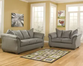 Ashley Darcy Sofa and Loveseat in Cobblestone