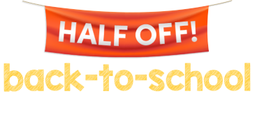 Half off. Back to school with Arona!