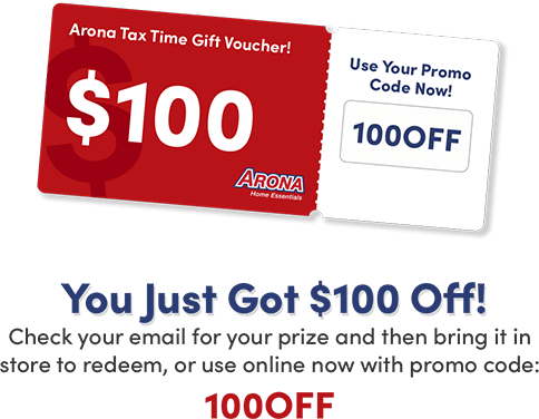 You Just Got $100 Off! Check your email for your prize and then bring it in store to redeem, or use online now with promo code: 100OFF