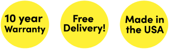 10 year warranty, free delivery, made in USA!