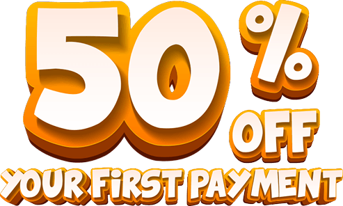 50% off your first payment